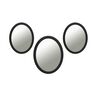 Set 3 Espejos Pl&aacute;stico Vgo para Colgar Ovalado 26 cm Negro