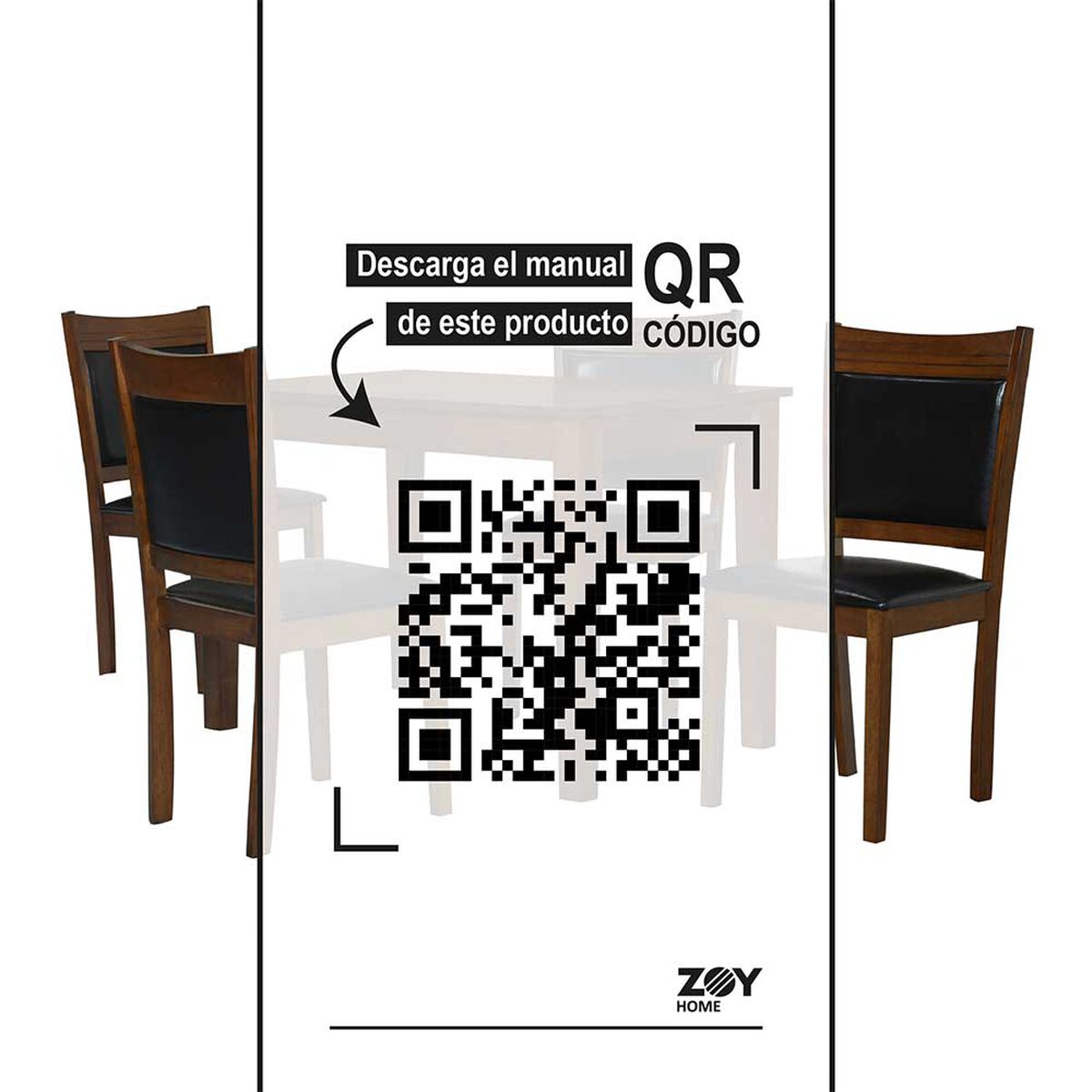 Juego de Comedor Zoy Home Andros 4 Sillas Café