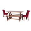Juego de Comedor Latam Home Sevilla Oviedo 2 Sillas + 2 Bancas Velvet Burdeo