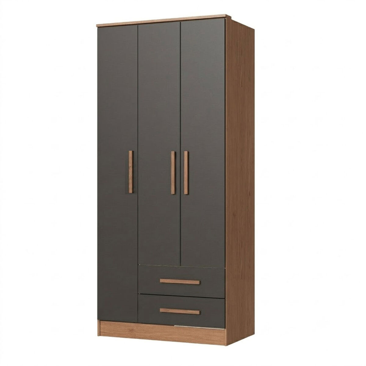 Closet Vekkahome Americano 3 Puertas 2 Cajones Grafito