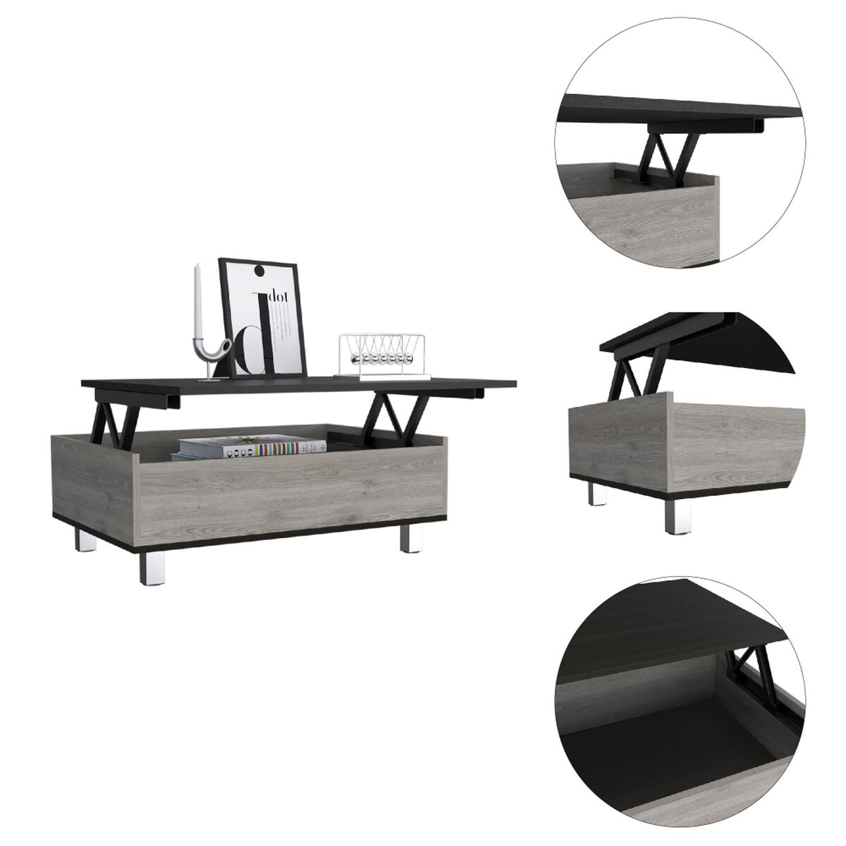 Mesa de Centro TuHome 5G-2 Ceniza/Wengue