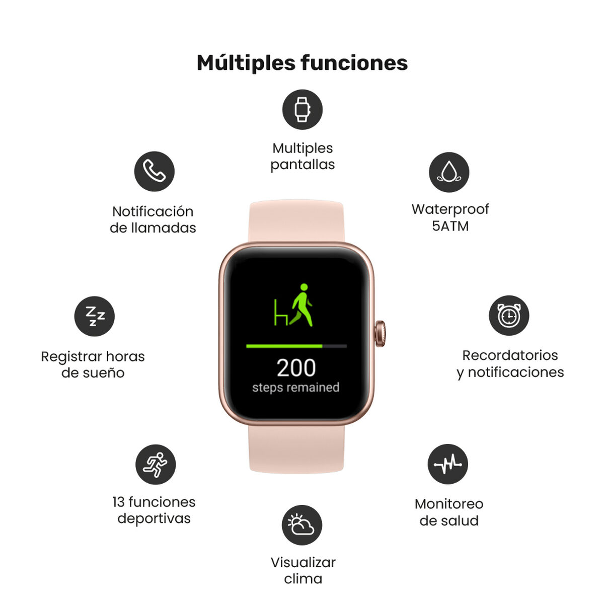 Smartwatch Lhotse Live 206 1,69" Rosado