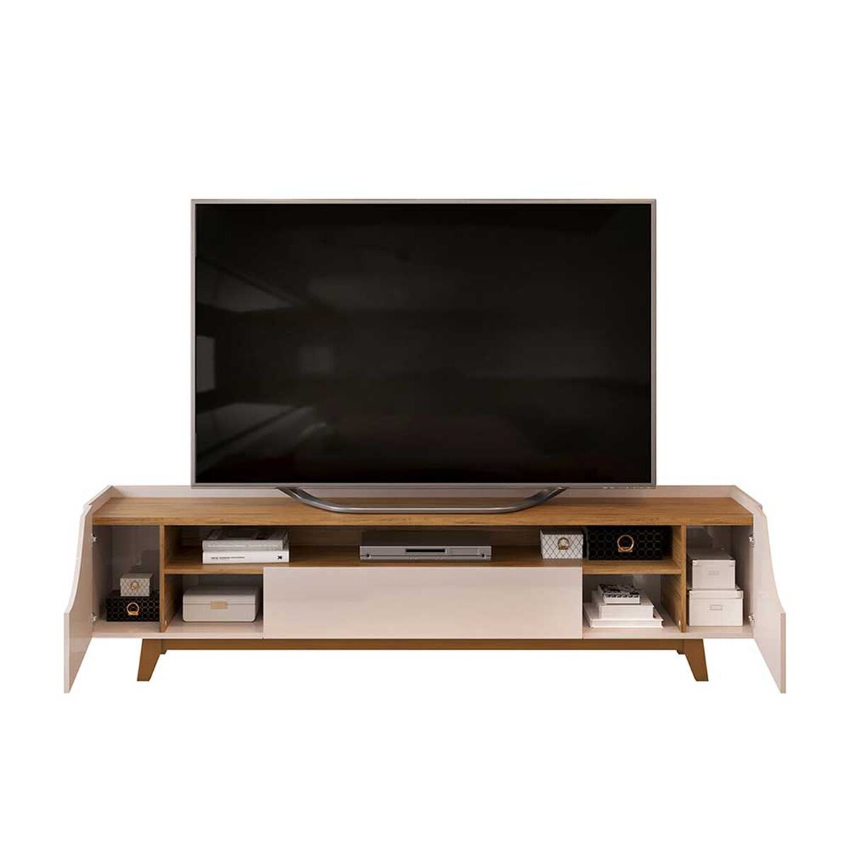 Rack TV Vekkahome Lotus Hasta 75" Beige Café