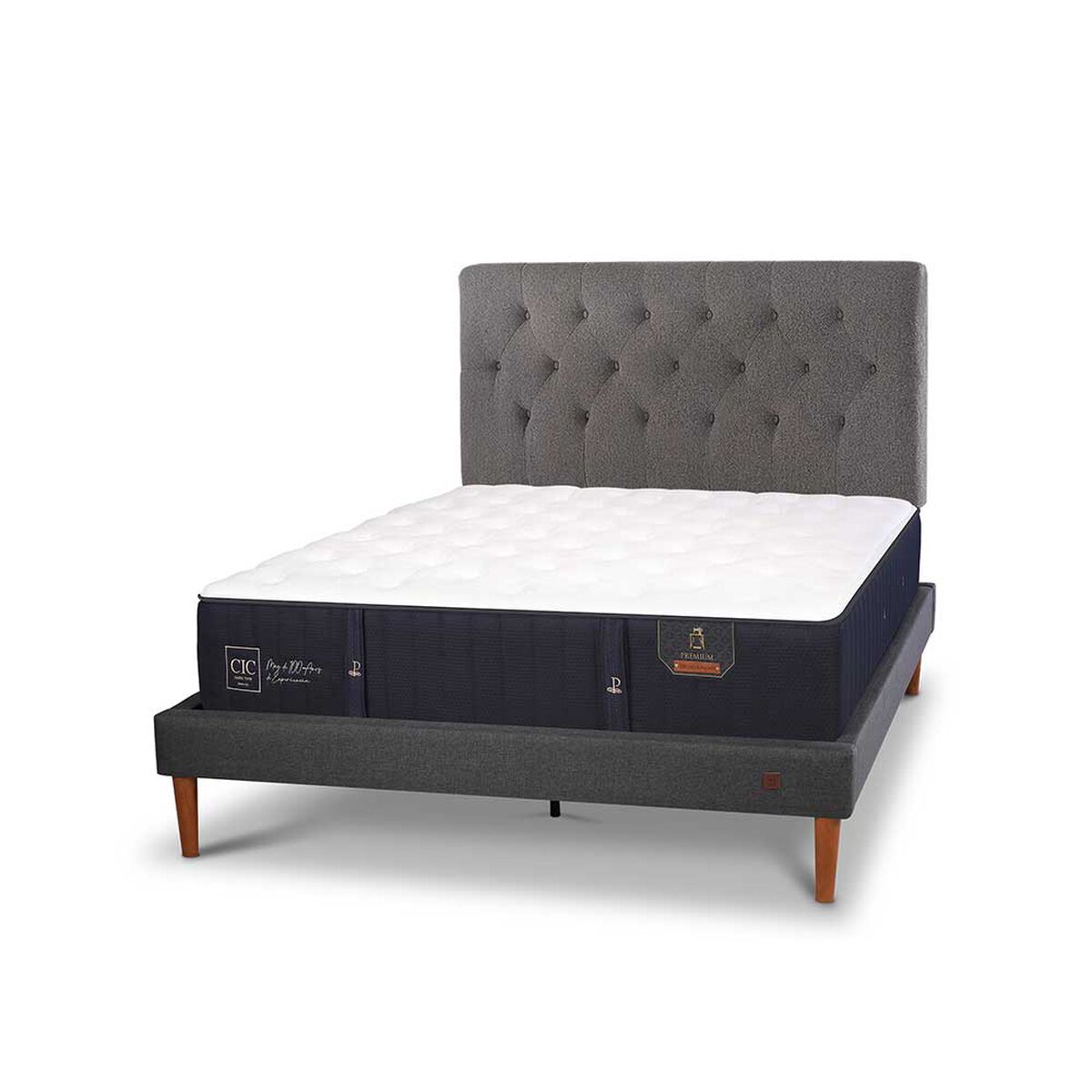 Cama Europea CIC 2 Plazas Premium + Respaldo