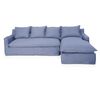Sofá Seccional Derecho Innovamuebles Fontana Lino 4 Cuerpos Azul Piedra