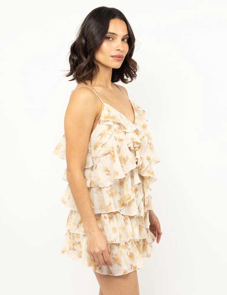 Vestido Corto Vuelos Sin Mangas Mujer Zibel