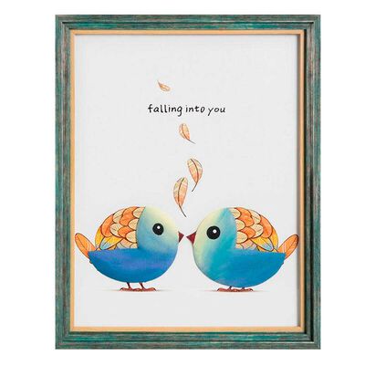 Cuadro Enmarcado Vgo 2 Pajaritos con Relieve 43 x 53 cm