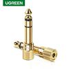 Adaptador Gold Estereo Plug 3.5Mm H/M Plug 6.3Mm Ugreen 20503