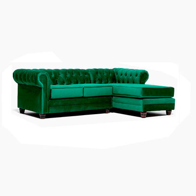 Sofá Seccional Barra Design Chesterfield Derecho 3 Cuerpos Verde