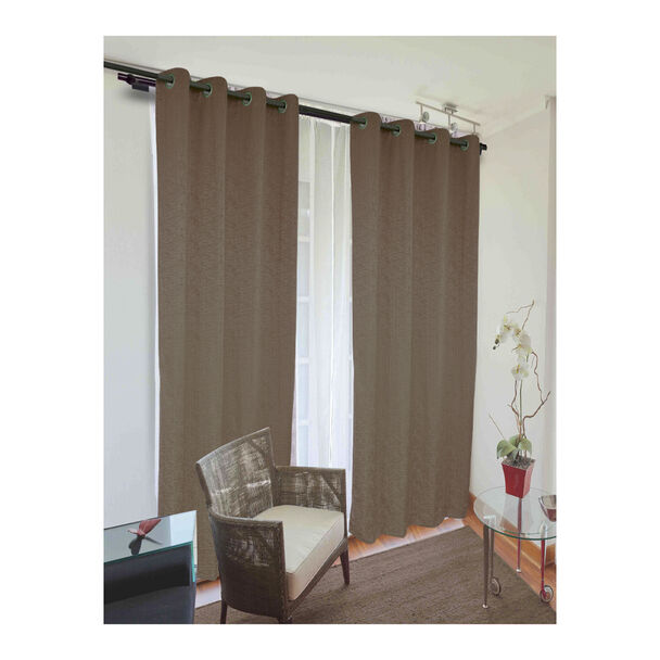 Combo Cortinas Doral Camila 220 x 140 cm Café