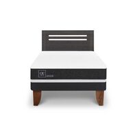 Cama Europea CIC Base Normal 1,5 Plazas Ortopedic + Respaldo Munich