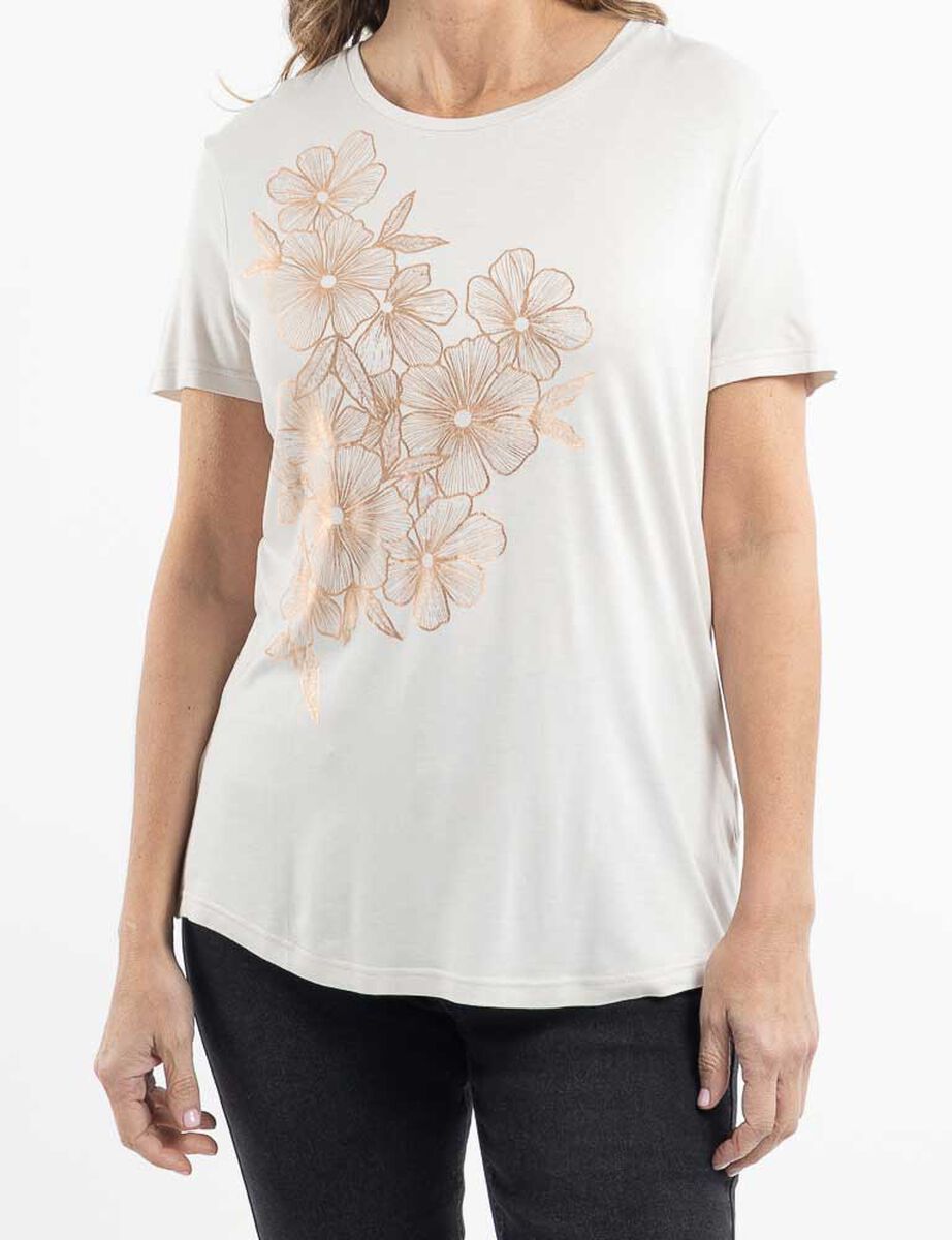 Polera Con Estampado Manga Corta Mujer Portman Club