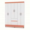 Clóset Kea Ideal 6 Puertas 2 Cajones Blanco y Rosa