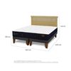 Cama Europea CIC Base Dividida 2 Plazas Premium + Respaldo Dublin Mostaza