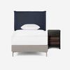 Respaldo + Velador  Rosen 1,5 Plazas Maurice Azul