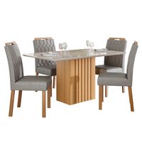 Juego de Comedor Decocasa Ana  4 Sillas Off White