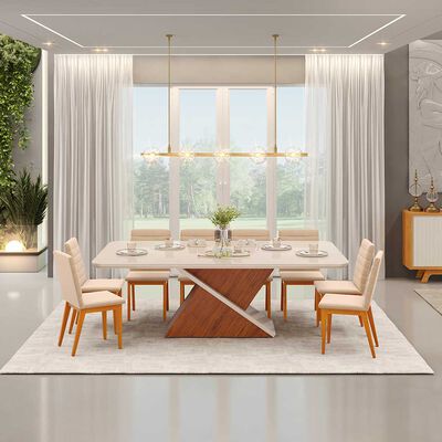 Imagen 2 del producto Juego de Comedor Di Poretti Design Zafira 8 Sillas Café