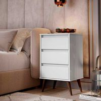 Velador Onessta Wood 3 Cajones Blanco