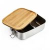 Tupper de Acero Inoxidable Tapa Madera Simplit Blanco 800 ml