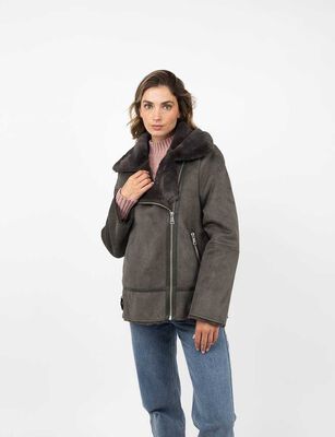 Imagen 1 del producto Chaqueta Aviadora Mujer Zibel Cafe, Negro, Verde