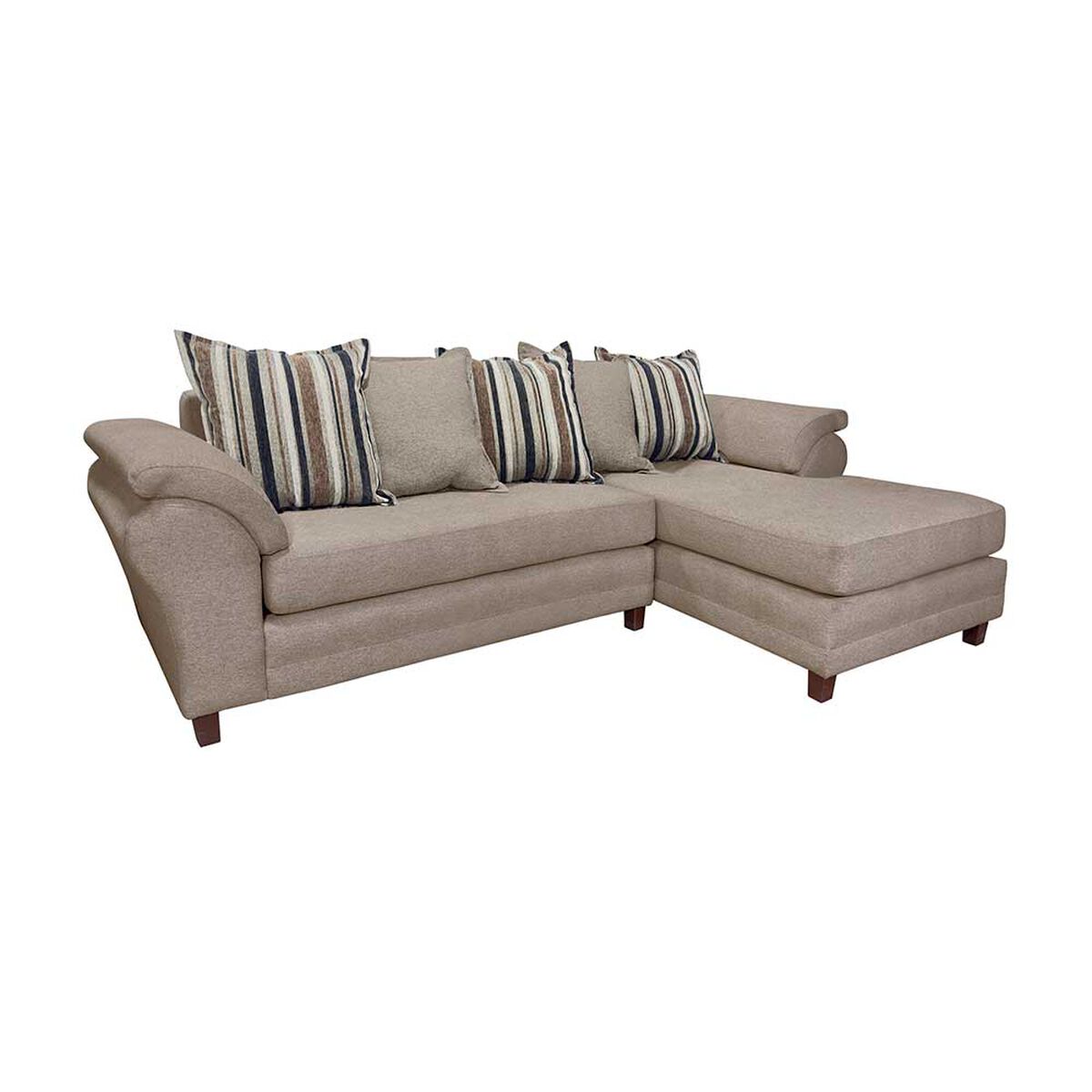 Sofá Seccional Derecho Living Factory Mustang 4 Cuerpos Caramelo