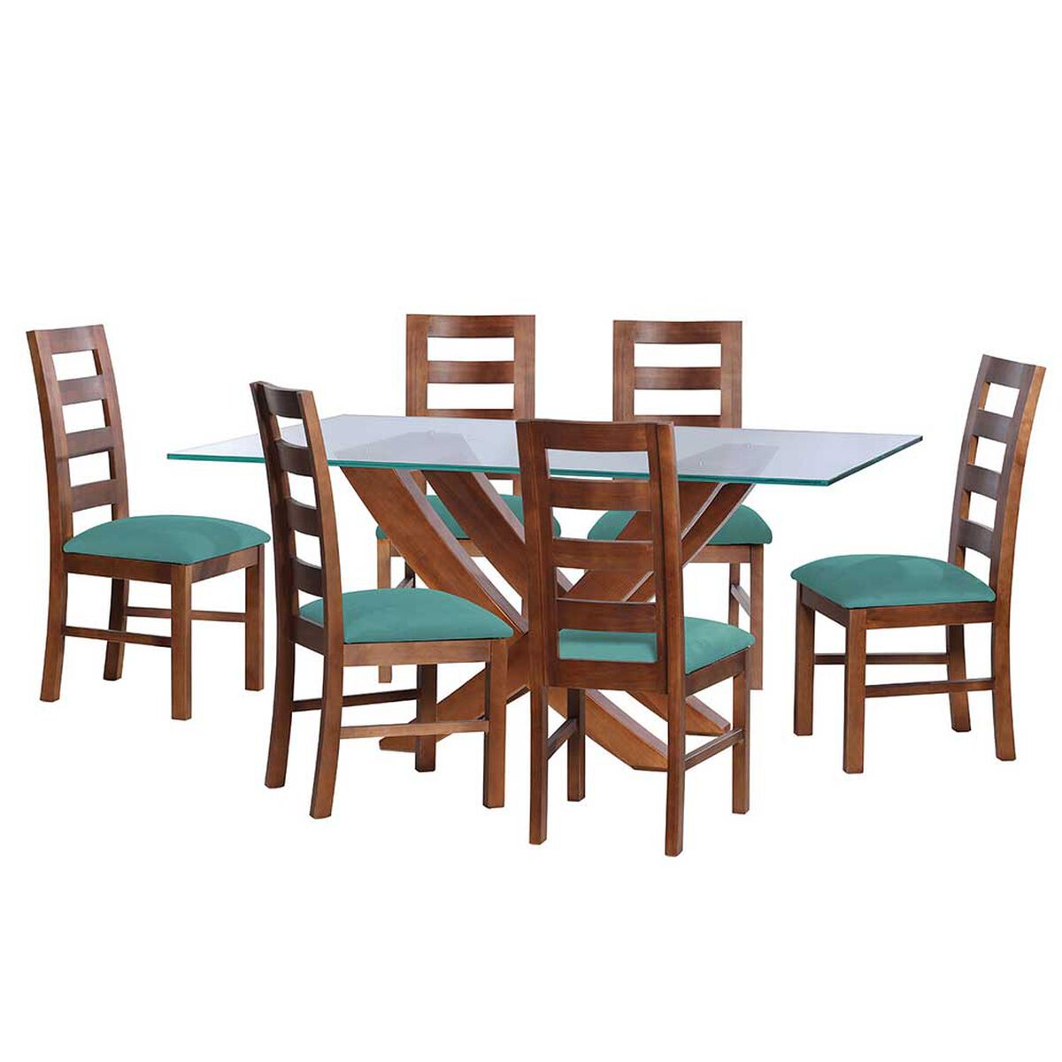 Juego de Comedor Latam Home Alicante 6 Sillas Turquesa