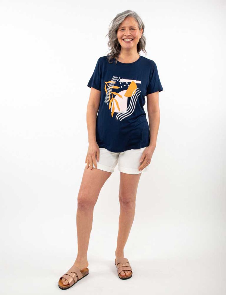 Polera Con Estampado Manga Corta Mujer Portman Club