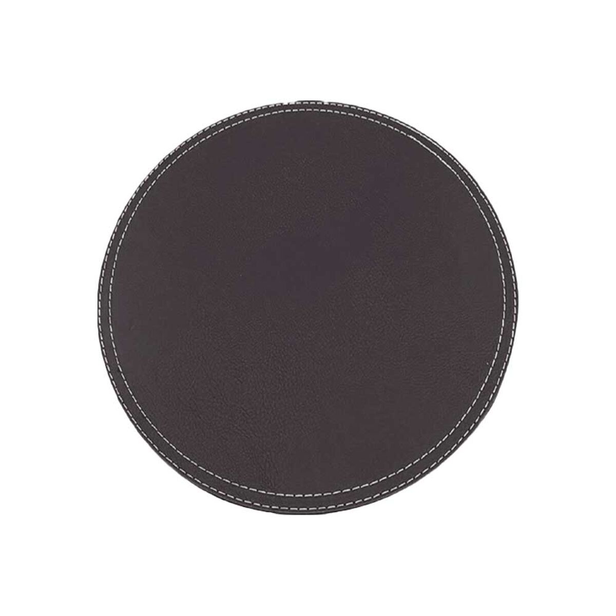 Set 4 Individuales Doral Eco Cuero Redondo 38 cm Negro