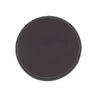 Set 4 Individuales Doral Eco Cuero Redondo 38 cm Negro