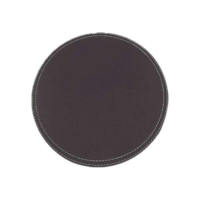 Set 4 Individuales Doral Eco Cuero Redondo 38 cm Negro