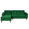 Sofá Seccional Izquierdo Latam Home Salermo Tela Velvet 3 Cuerpos Verde