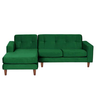 Sof&aacute; Seccional Izquierdo Latam Home Salermo Tela Velvet 3 Cuerpos Verde