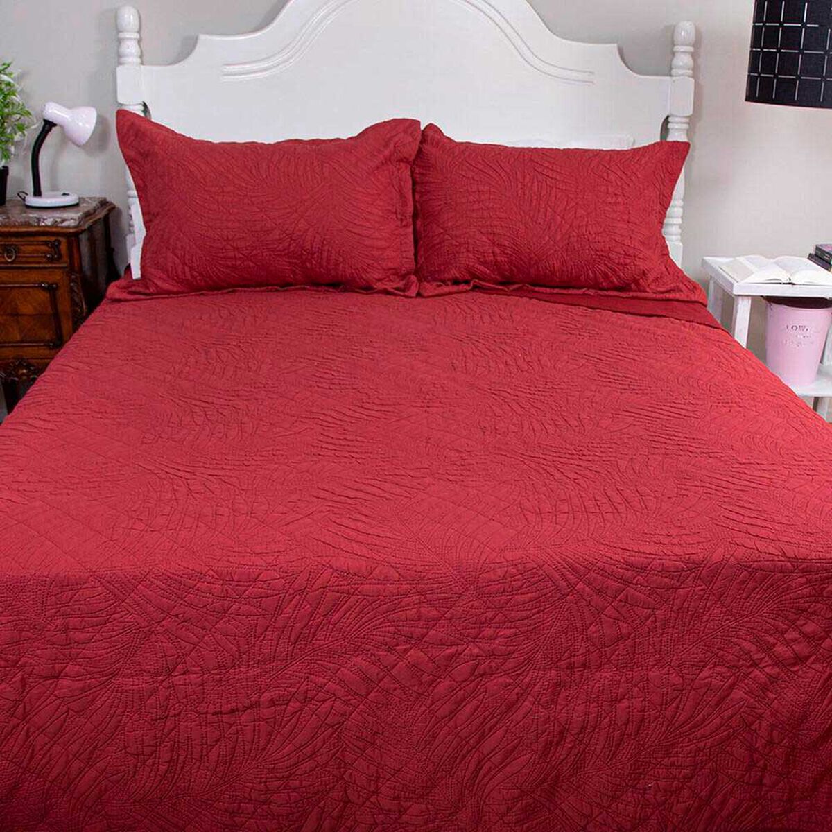 Quilt Doral 2 Plazas Burdeo Bubbly