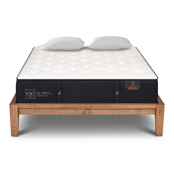 Cama Europea CIC King OAK Premium + 2 Almohadas Viscoelásticas