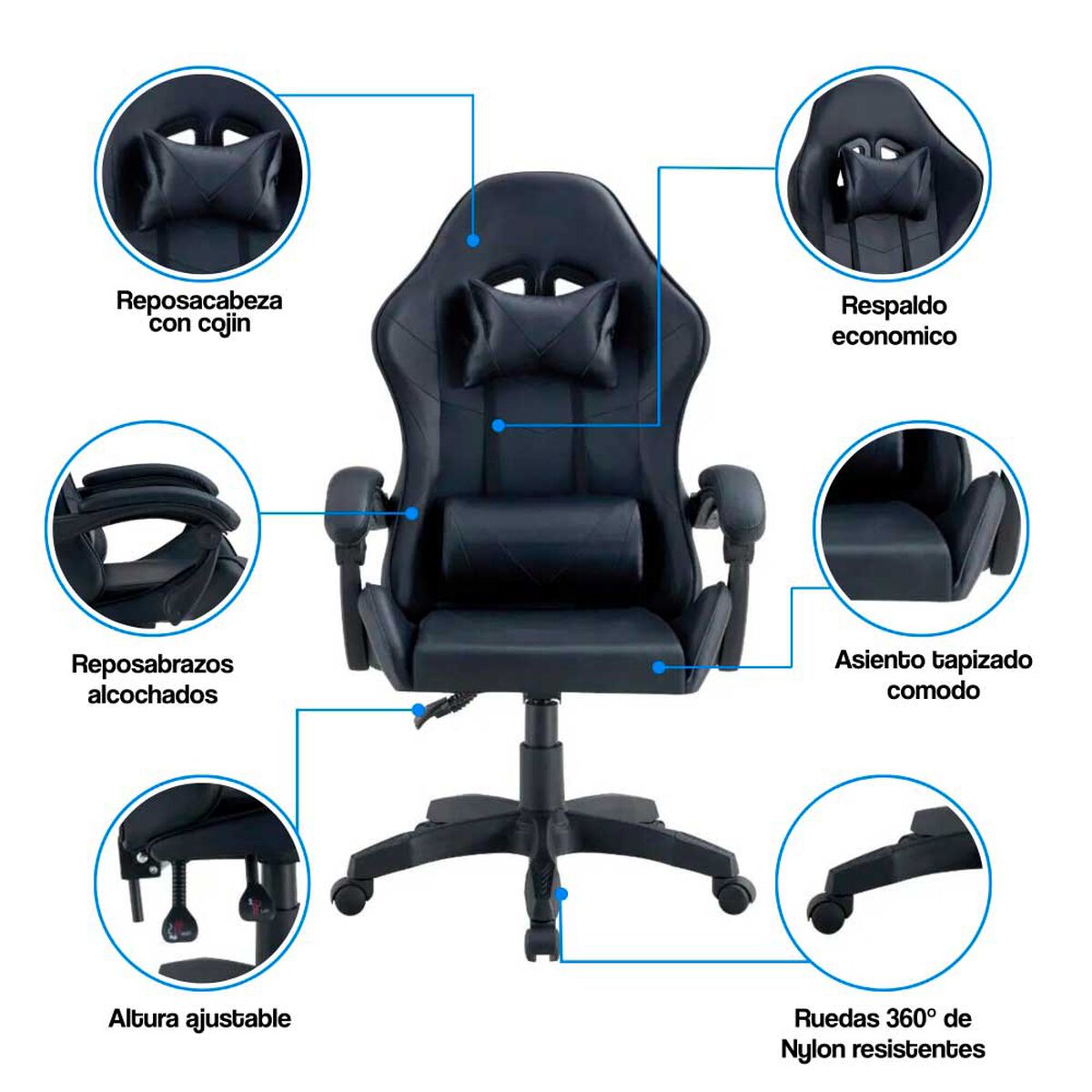 Silla Gamer Arthome Tokio Negra