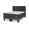 Cama Europea CIC Base Dividida 2 Plazas Lux + Respaldo Miro Negro