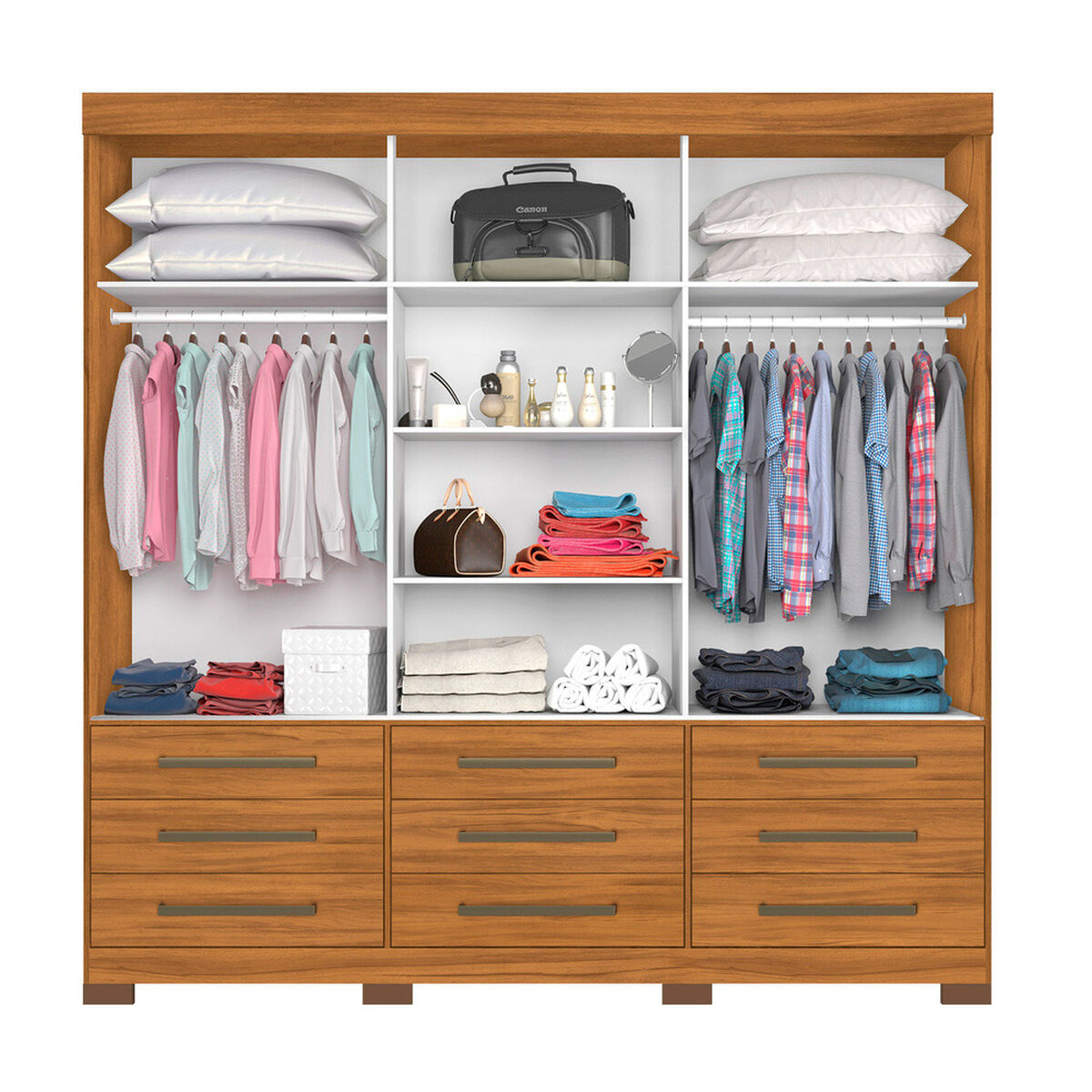 Closet Home Mobili Enzo 3 Puertas 9 Cajones Beige