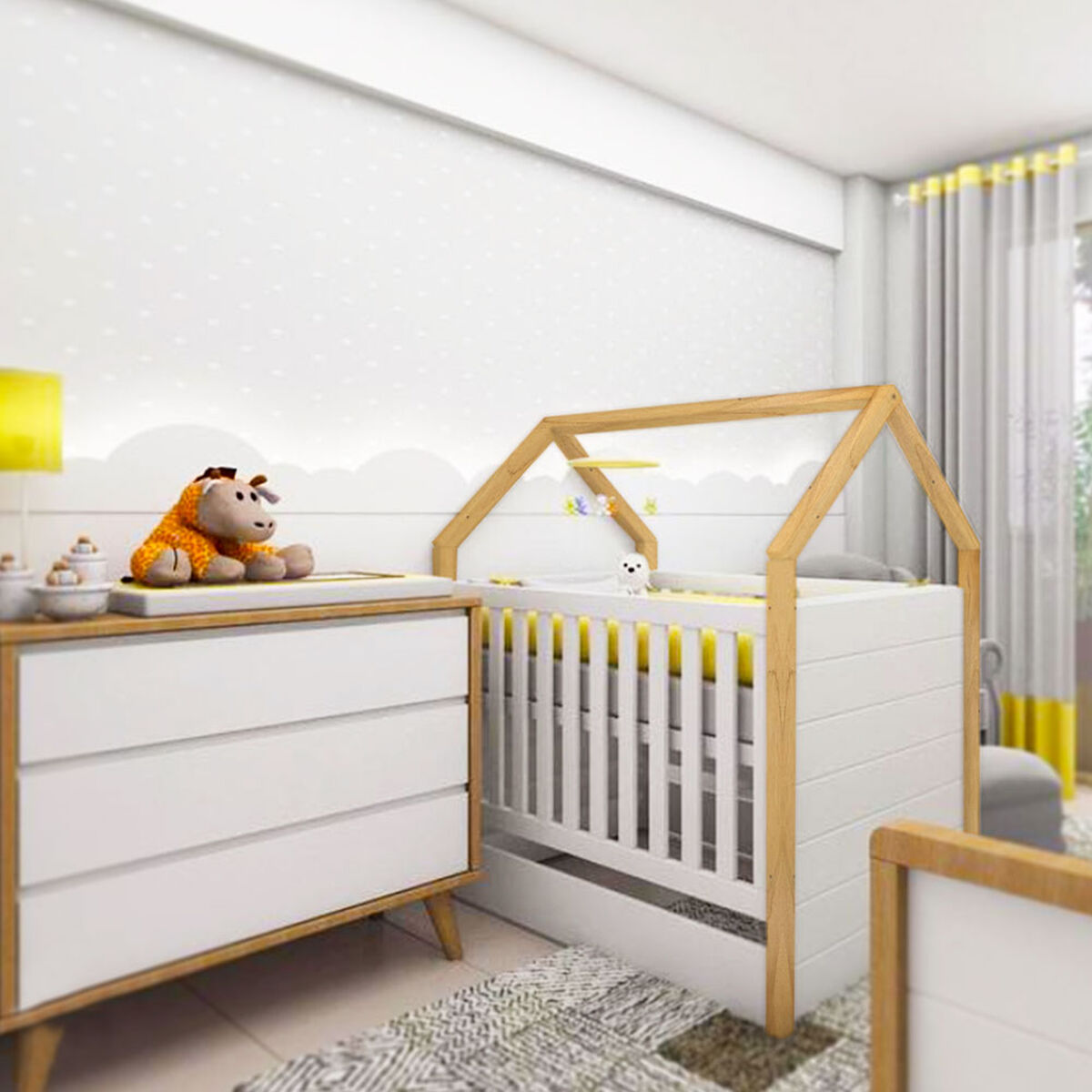 Cuna Montessori Blanca /Natural Bbpro (140X70Cm) 3 Cajas