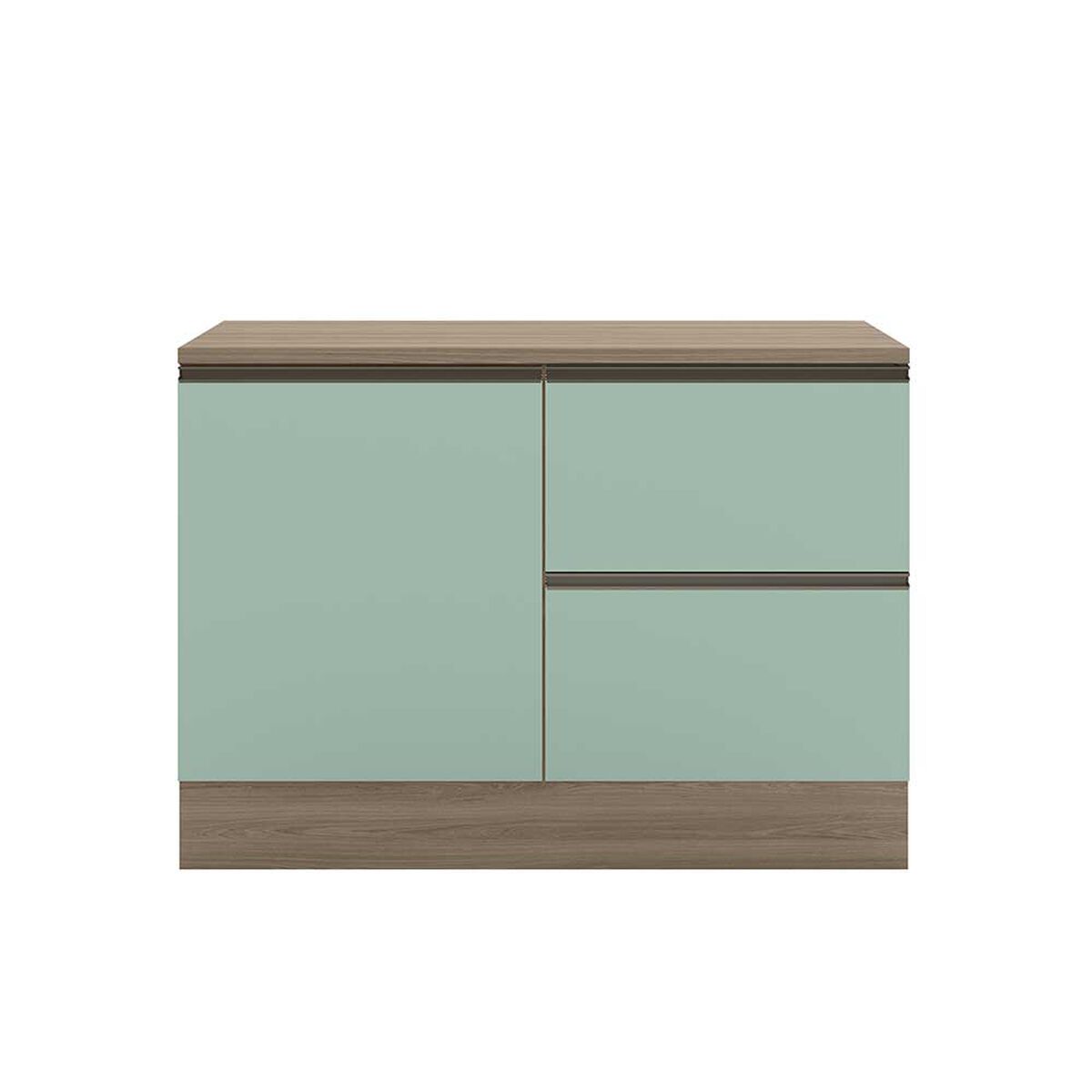 Mueble Base de Cocina Home Mobili Etni 120 2 Cajones Café Menta