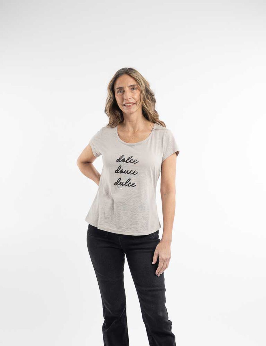 Polera Con Estampado Manga Corta Mujer Portman Club