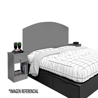 Imagen 2 del producto Respaldo + 2 Veladores Casanova 2 Plazas Gris