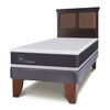 Cama Europea CIC 1,5 Plazas New Ortopedic + Respaldo New Torino Chocolate