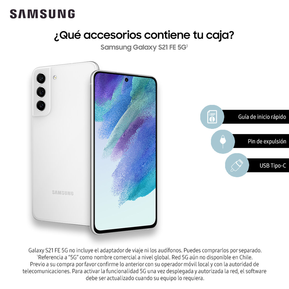 Celular Samsung Galaxy S21 FE 5G 256GB 6,4" White Liberado