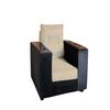 Juego de Living Diseño A&M Home Jocelyn Sofá 3 Cuerpos + 2 Sillones 1 Cuerpo Negro Beige