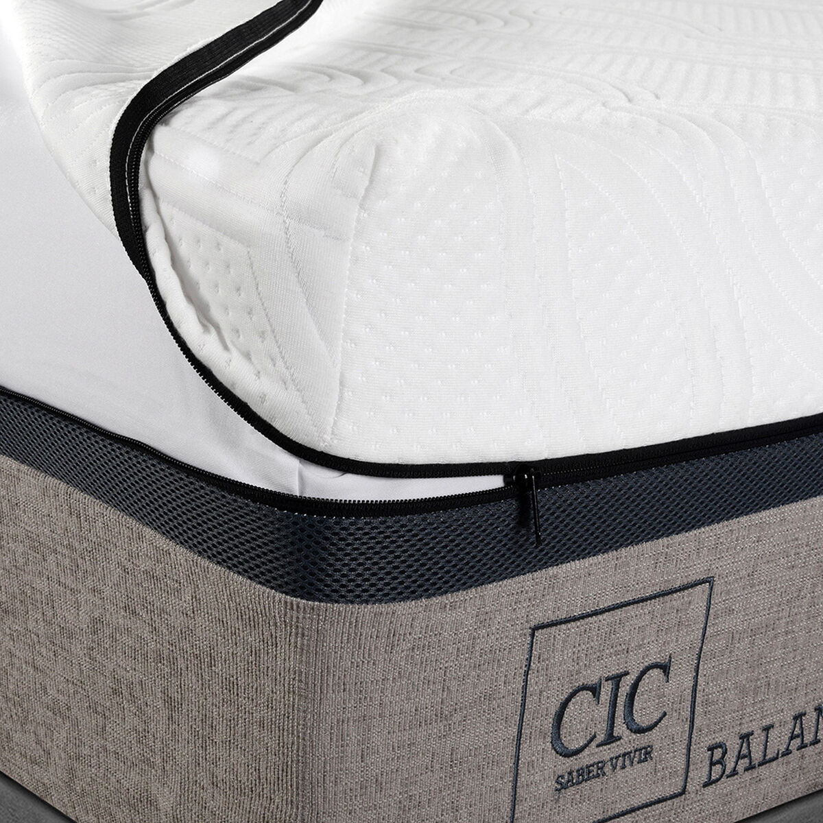 Cama Europea CIC Base Dividida 2 Plazas Balance + Respaldo Tamesis