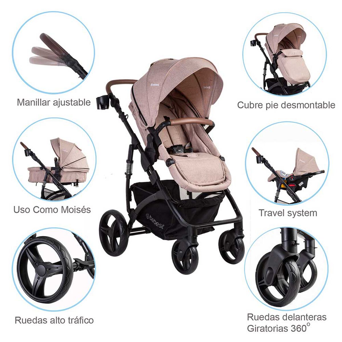 Coche Travel Beige Bebesit