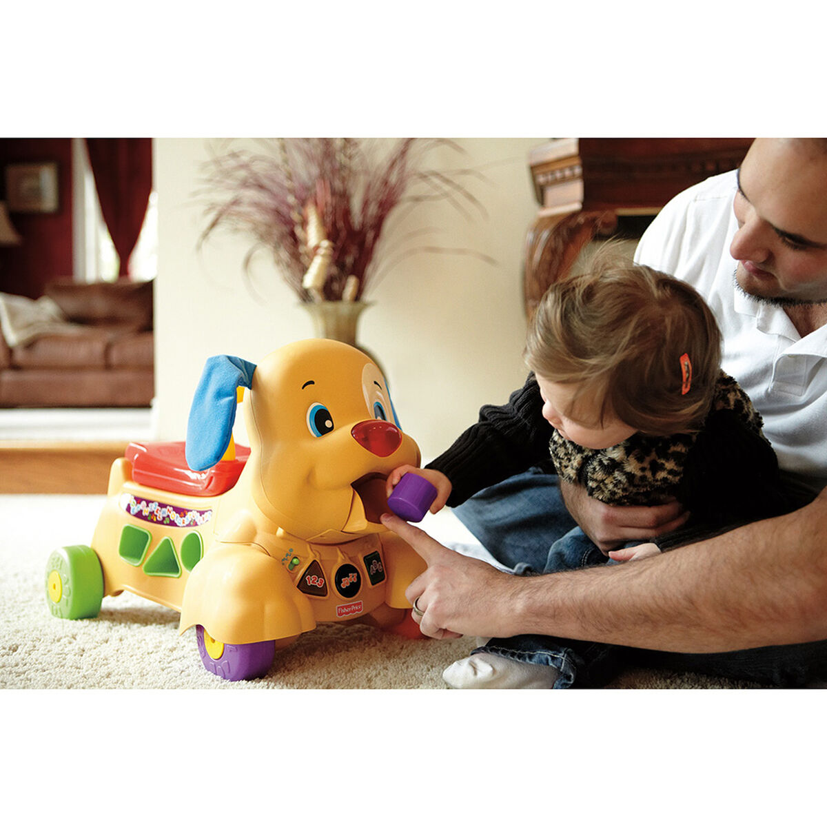 Fisher-Price Ríe y Aprende Juguete para Bebés Perrito Camina Conmigo Fisher-Price