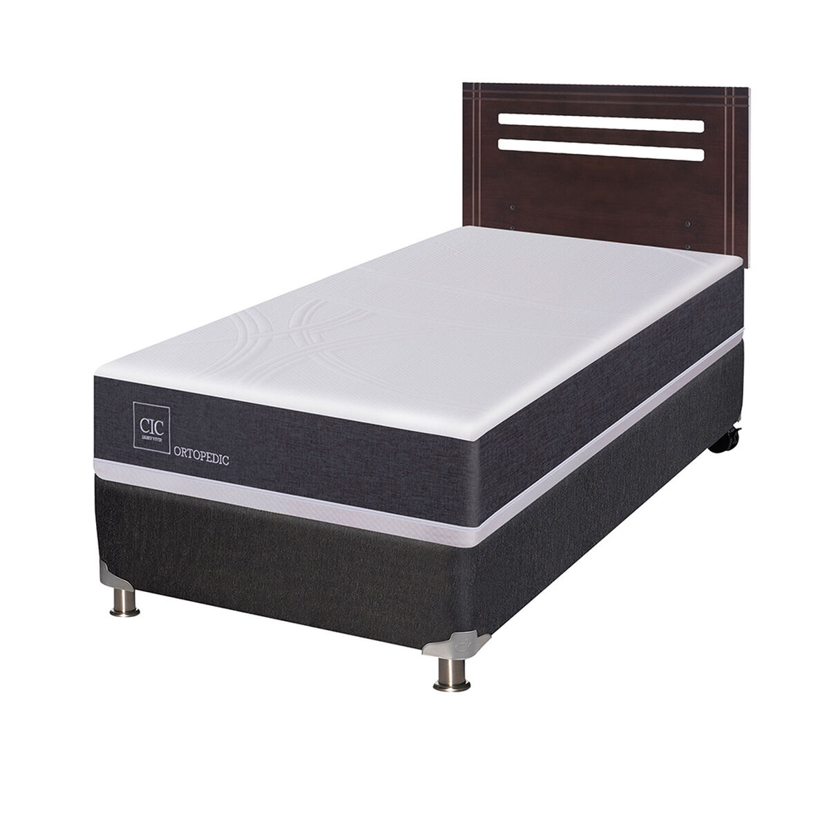 Box Spring CIC 1 Plaza New Ortopedic + Respaldo New Munich