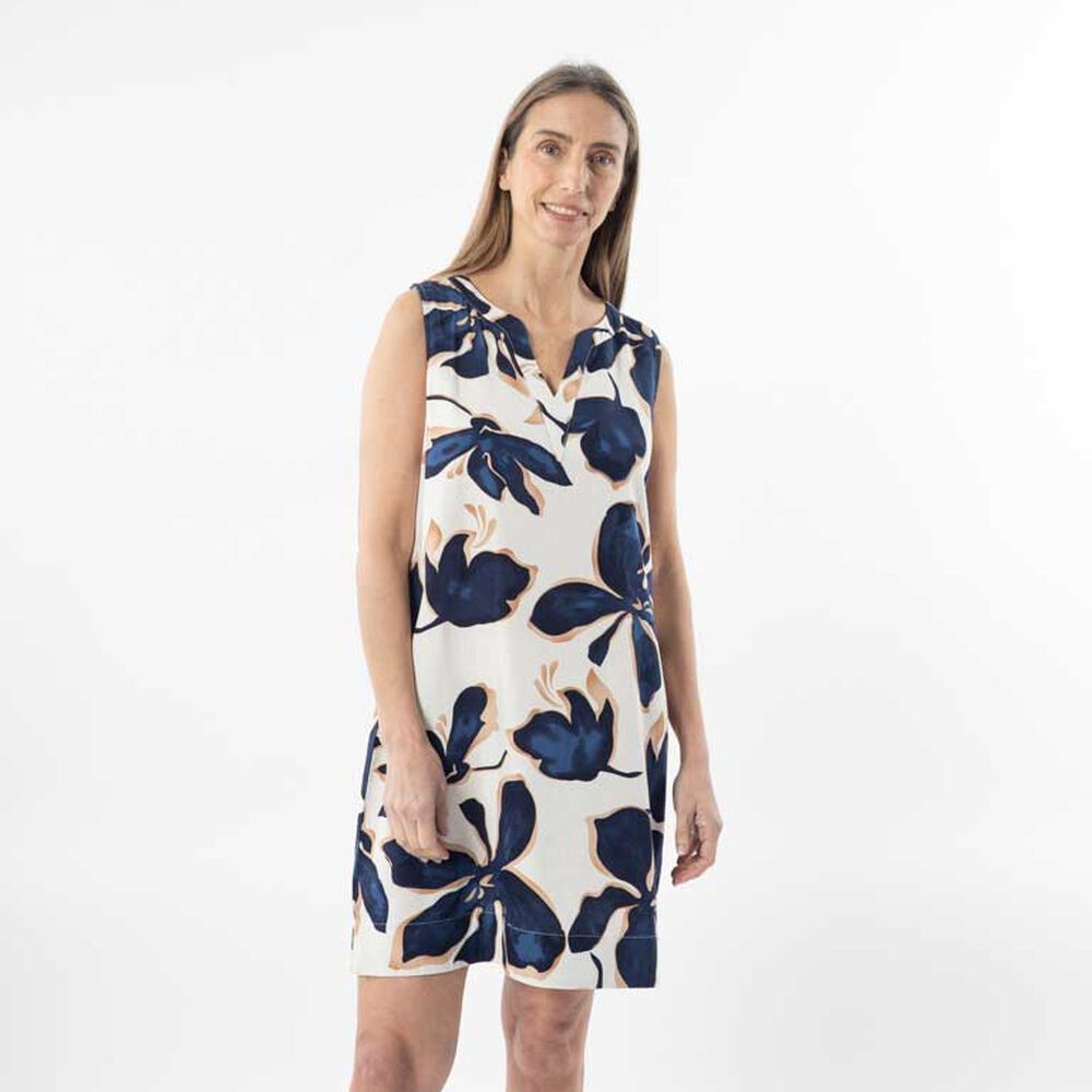 Vestido Lino Midi Sin Mangas Mujer Portman Club