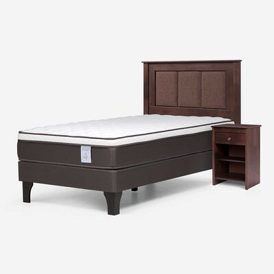 Imagen 2 del producto Cama Europea Rosen 1,5 Plazas New Style 4 Plus + Respaldo + Velador Rachel